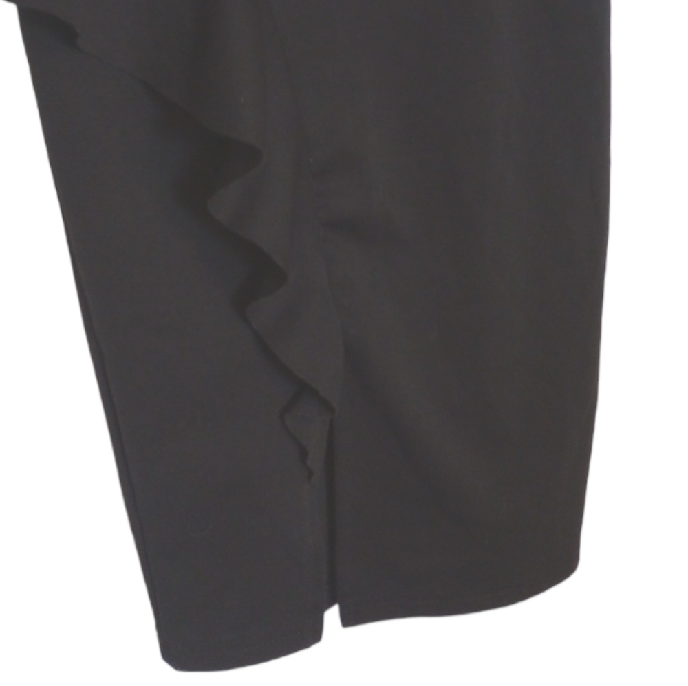 Viwenni Womens Dress Sz S Little Black Dress Ruffle Slit Cap Sleeve Cocktail - Picture 2 of 9